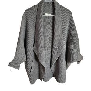 Madewell 100% Merino Wool Batwing Chunky Cardigan Sweater Slouchy Drape Neck
